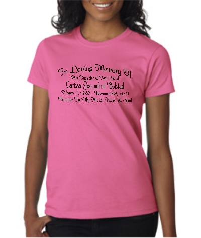 Ladies' Style In Loving Memory T-shirt Starting At $15.99 each